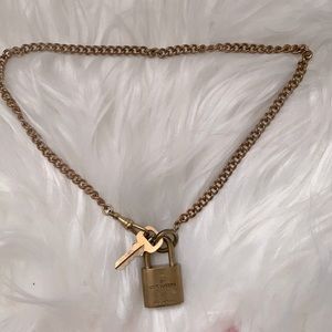 Louis Vuitton lock on chain necklace